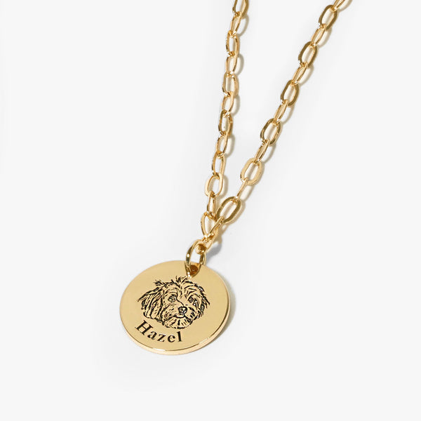 Paperclip Pet Face Necklace
